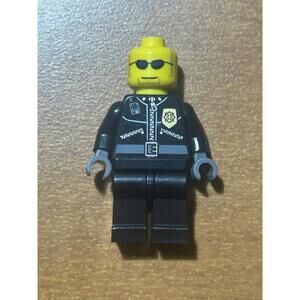 Police Town City Leather Jacket Gold Badge Black CTY0174